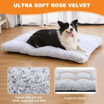 S6d27d49ddfb646faabc48cef641186a92.jpg Plush Dog Bed Mat Cat Beds for Small Medium Large Dogs Removable for Cleaning Puppy Cushion Super Soft Claming Dog Beds Pet Bed
