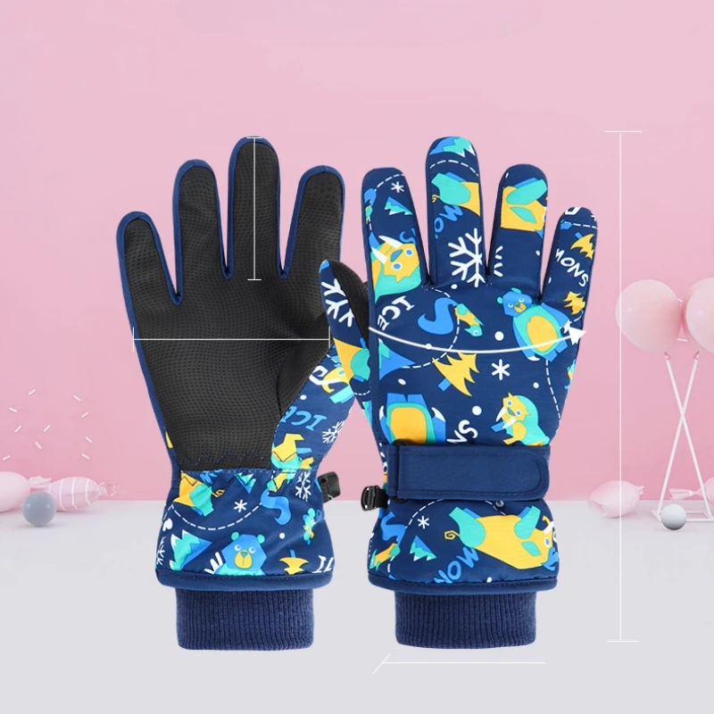 Children Kids Ski Gloves Winter Snowboard Snow Warm Glove Boys Girl Waterproof Thicken Mittens Keep Finger Warm Winter Gloves Ski Gloves