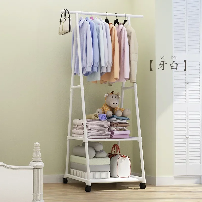 Bedroom at night sleep clothes bed simple drying rack clothes and hat rack floor hanging clothes tripod 2