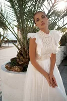 Boho Customized Sleeveless Wedding Dresses Lace Appliques A Line فساتين السهرة Sweep Train Bohemian 2023 New Vestidos De Novia 2