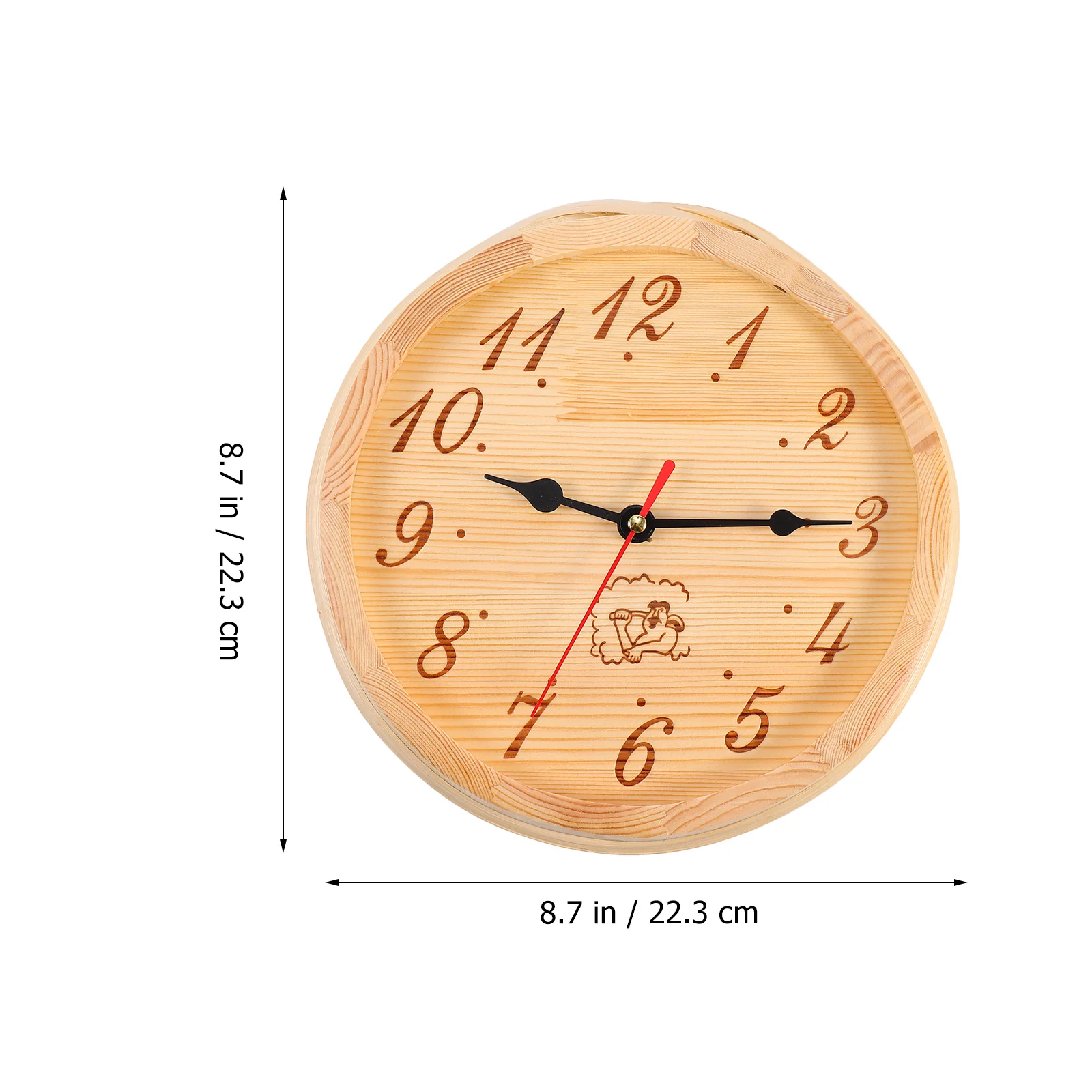Outdoor Sauna Wooden Clock Digital Wall Silent Timer Clocks for Living Room Decorative 3