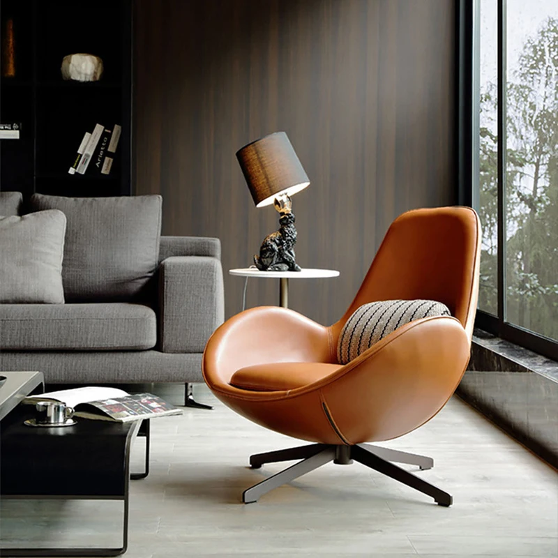 

Orange Design Chairs Living Room Italian Office Back Rest Single Chair Nordic Minimalist Sillon Individual Luxury Furniture