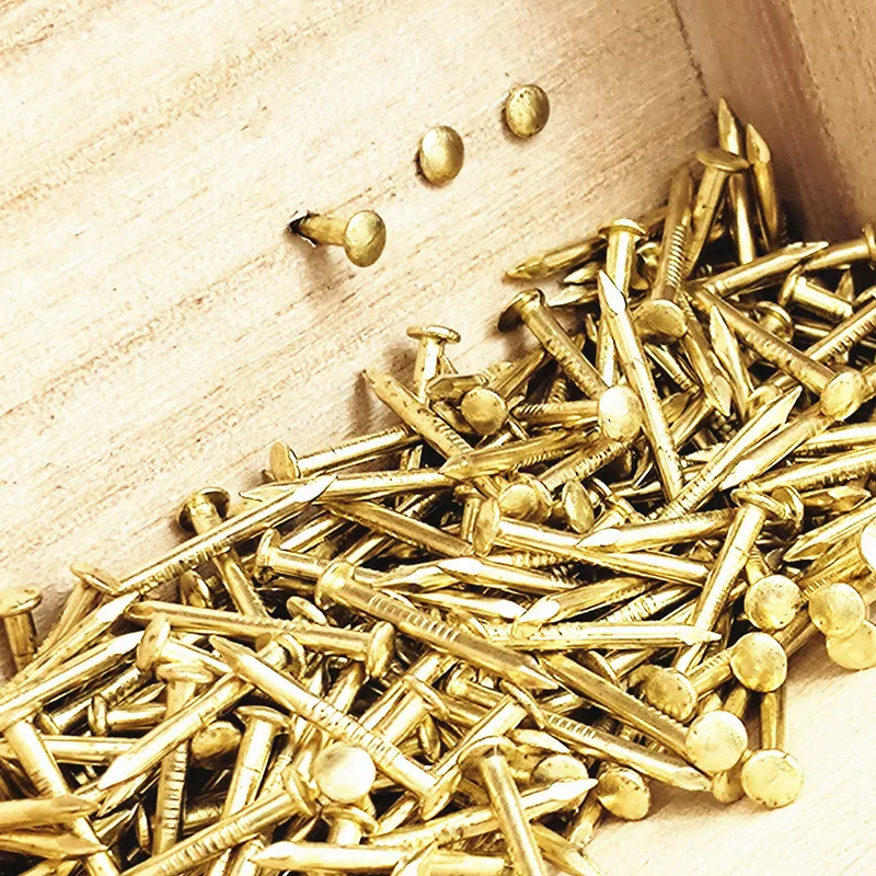 철 손톱 50/200pcs 보석 상자 경첩에 대 한 작은 미니 라운드 머리 압정 황금 실버 골동품 황동 패스너 압정 하드웨어