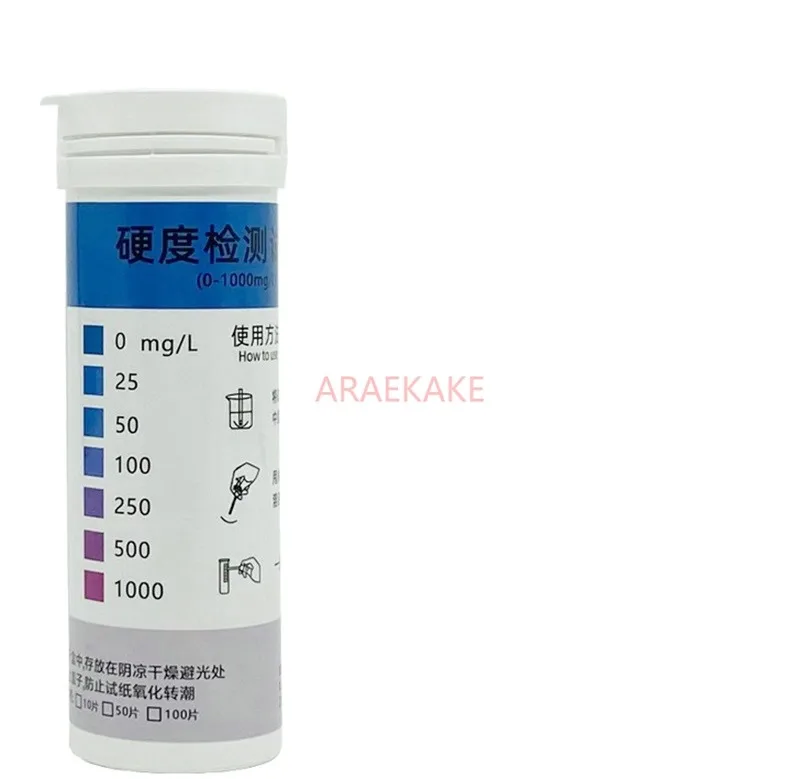 Water hardness testing paper, water softener, dishwasher, self provided water quality, total hardness, calcium and magnesium ion