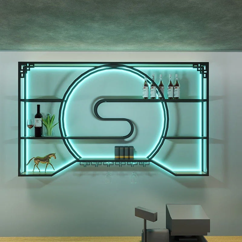 Drinks Cabinet Wine Fridge Liquor Bar For Living Room Vino Storage Glass Showcases Collection Rack Wall Shelf Canteen Furniture