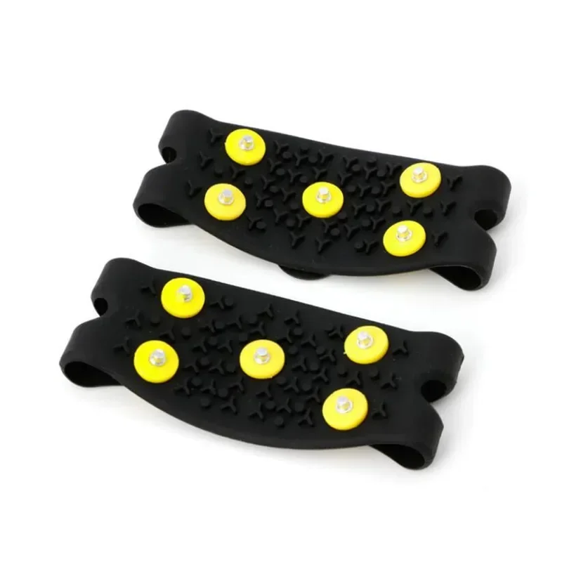 Ice Gripper Spike Climbing Crampons 1Pair 5-Stud snow ice anti-slip spikes grips for women men boots size 35-43