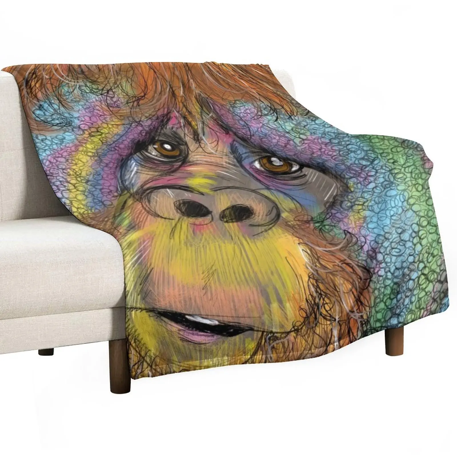 

save the Orangutan Throw Blanket Sofa Quilt For Sofa Thin Blankets Personalized Gift