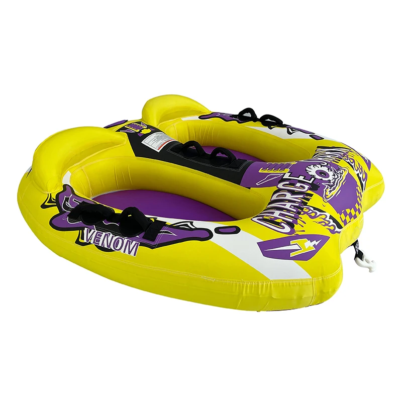 Heavy-duty 2 Rider Inflatable Boat Towable Tube for Summer Water Play Equipment