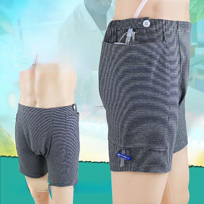 PortableWearableUrineBagPatientsIncontinencePantsDoublePocket