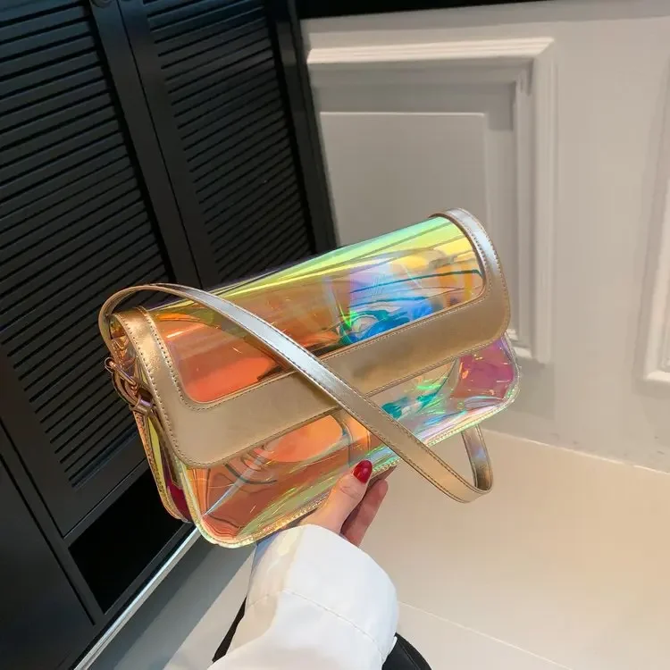 Shoulder Bags New Transparent Fashion Underarm Bag Simple Casual Small Square Purses Handbag Daily Commute Work Leisure Shopping