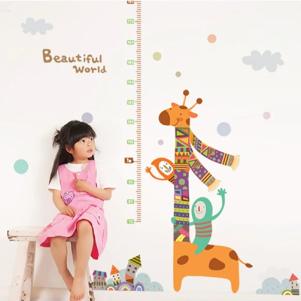 

Cartoon Animals Height Children Room Household Adornment Wall Stickers On The Wall