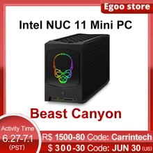 Ordenador de juego Intel Beast Canyon NUC11BTMi7/i9, i9-11900KB ITX, compatible con tarjeta gráfica dedicada, sin memoria