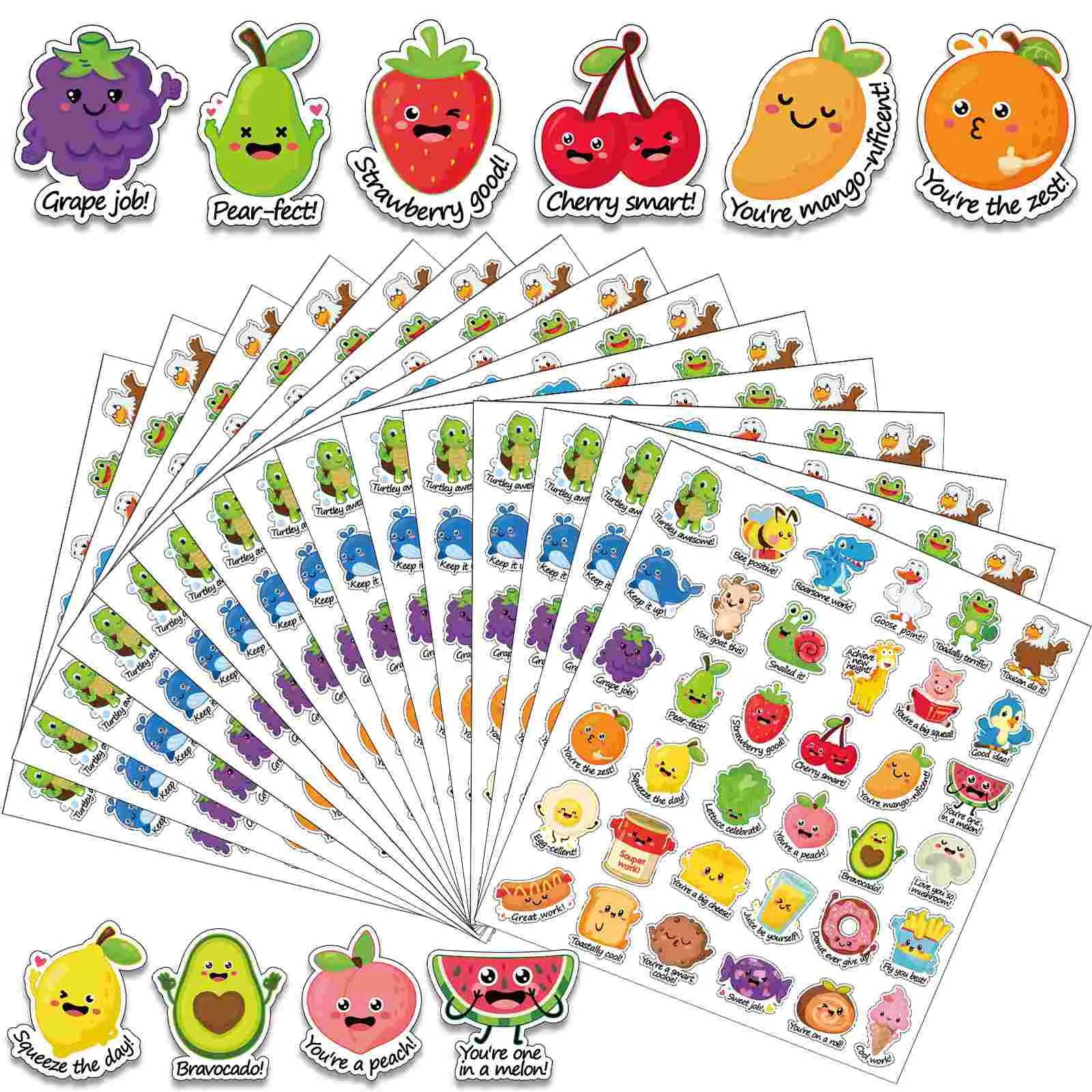 

Punny Labels Motivational Stickers Reward Cartoon Kids Teacher Rewards Students