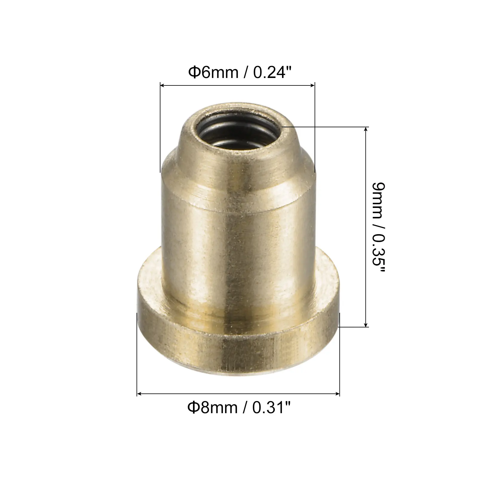 Uxcell 4Pcs Brass Push Button Flange Grease Oil Cup 6mm Ball Oiler for Lubrication System 3