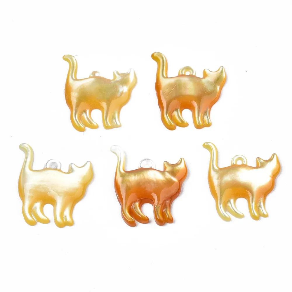 5pcs Natural Shell Cat  Pendants White Cute Cat Charms Pendant for jewelry making necklace crafts decor,17x14x2mm, Hole: 0.6~1mm