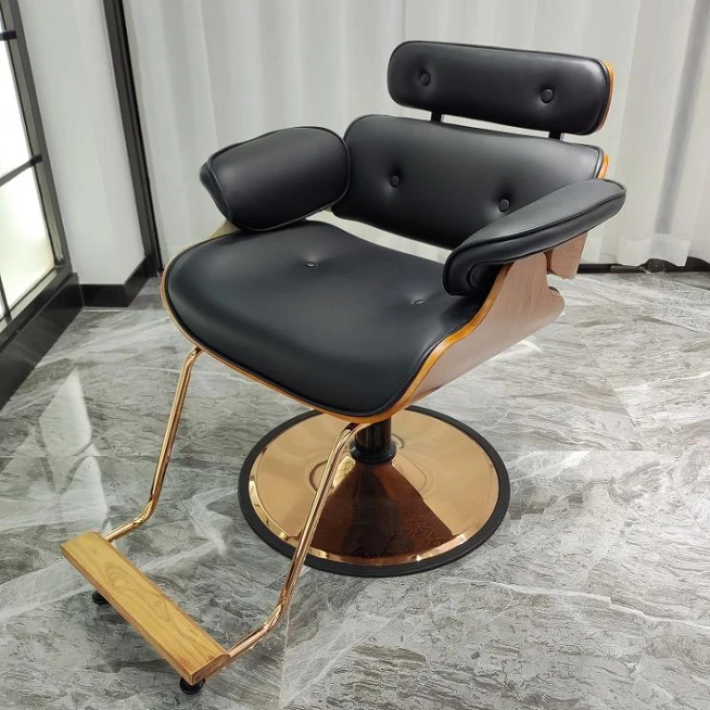 metal barber chairs reclining comfortable vanity stylist chair cosmetic aesthetic esthetician sillas de barberia furniture Aesthetic Salon Barber Chairs Vanity Manicure Professional Luxury Barber Chairs Hairdressing Sillas De Barberia Modern Furniture