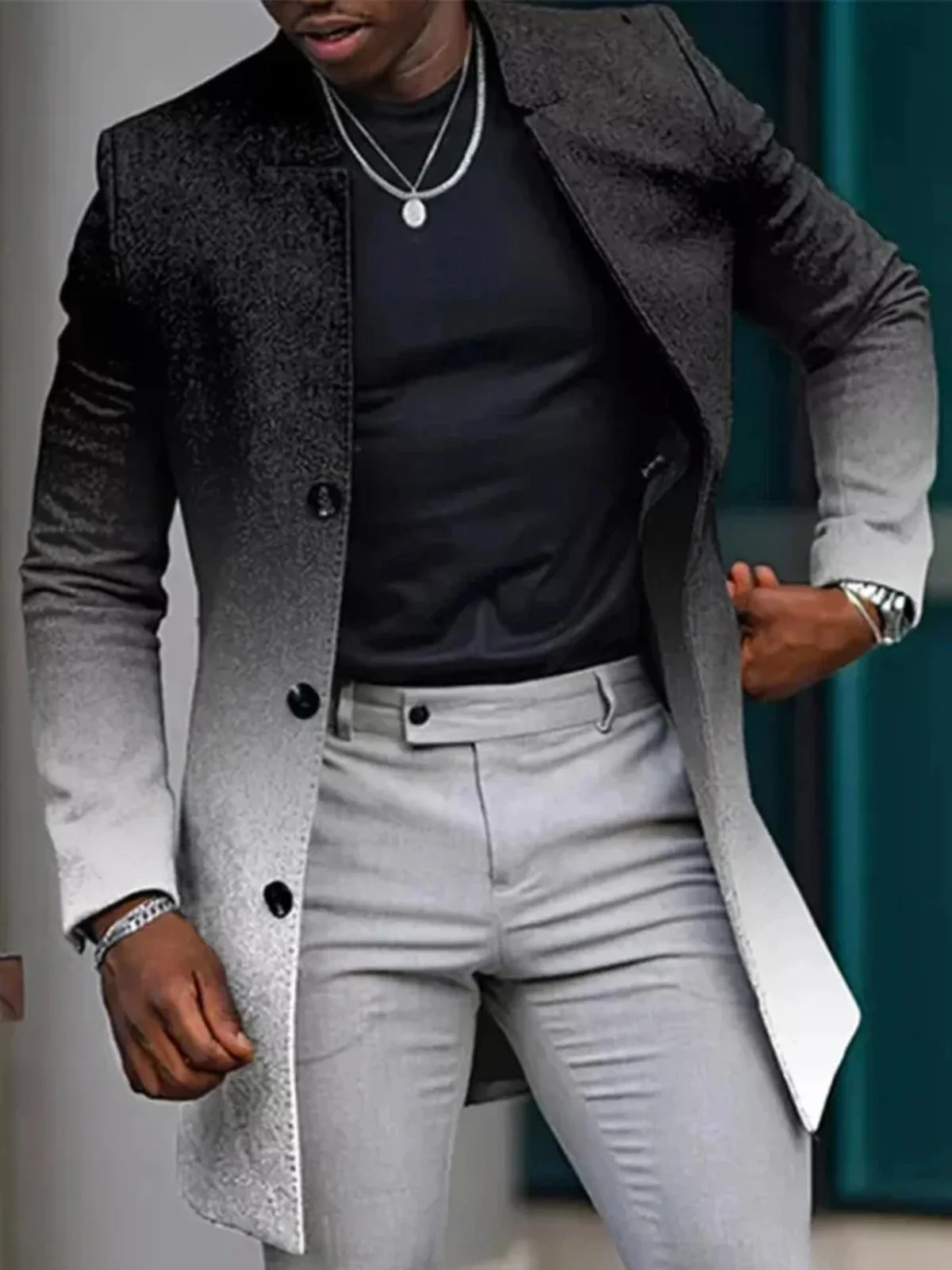 Warmth Coat Casual Men Jacket European Autumn and Winter Men's Woolen Mid length Coat Popular Windproof Warm Jacket men jacket techwear coat
