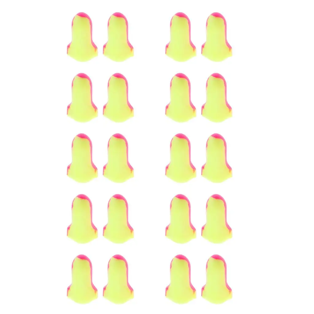 10 Pairs of Soft Foam Earplugs Conical Tapering Sleep Noise Yellow 4