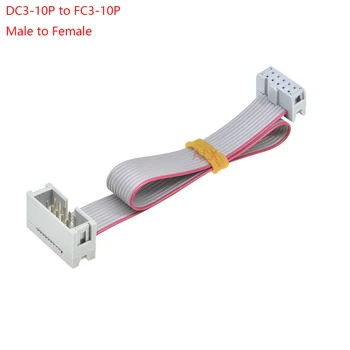 2PCS DC3-FC ชายหญิง2.54MM Pitch 10 PIN 20ซม.30ซม.แบบแบนดาวน์โหลดข้อมูลสายกล่อง IDC HEADER 10 P 1