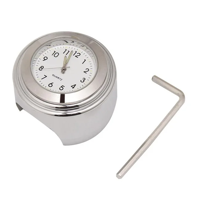 Universal 7/8" Waterproof Chrome Motorcycle Bike Handlebar Mount Quartz Clock Watch Aluminum Luminous Clock Moto Accessories