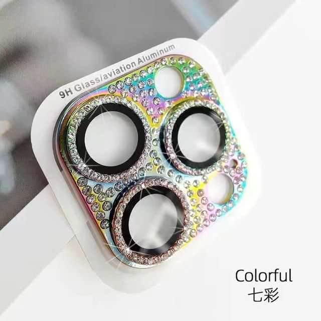 3D Glitter Rhinestone Camera Protector Case For iPhone 11 12 13 Pro Max Mini Fashion Bling Diamond Lens Protection Cover
