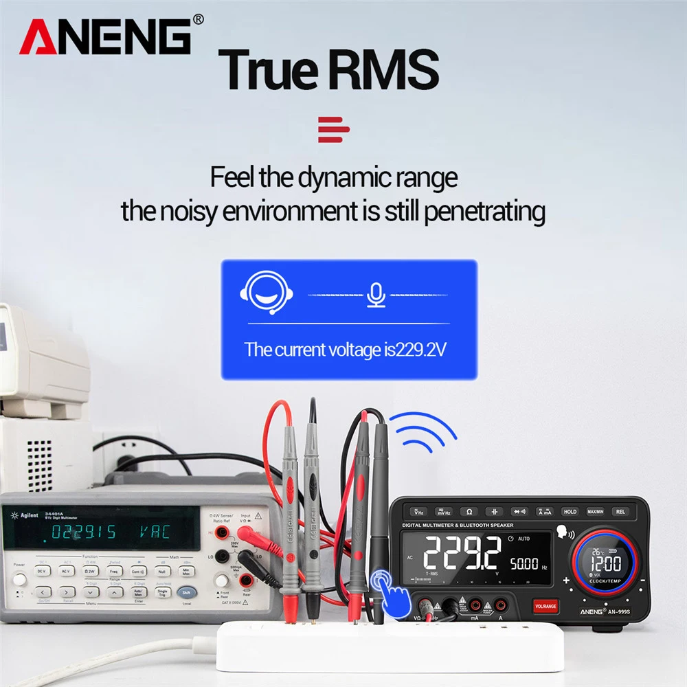 ANENG AN-999S Desktop Voice Digital Multimeter Professional Bluetooth 19999 Counts True RMS DC/AC Voltage Current Tester
