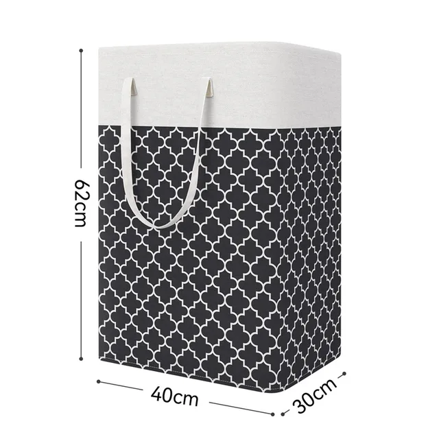 75/82L Vízálló Nagy Kapacitású Mosodai Kosár Összecsukható Pamut Vászon Mosoda Fogantyúkkal - Image 6