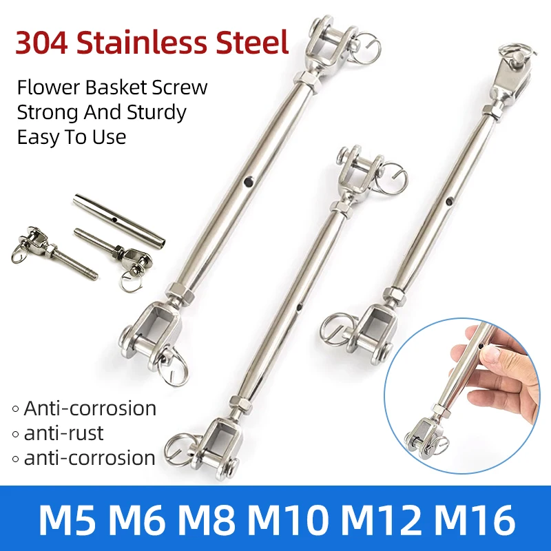 Jaw e Jaw para Marine Grade Tensor Aparelhamento Parafuso Corpo Fechado m5 m6 m8 M10 M12 M16 Aço Inoxidável
