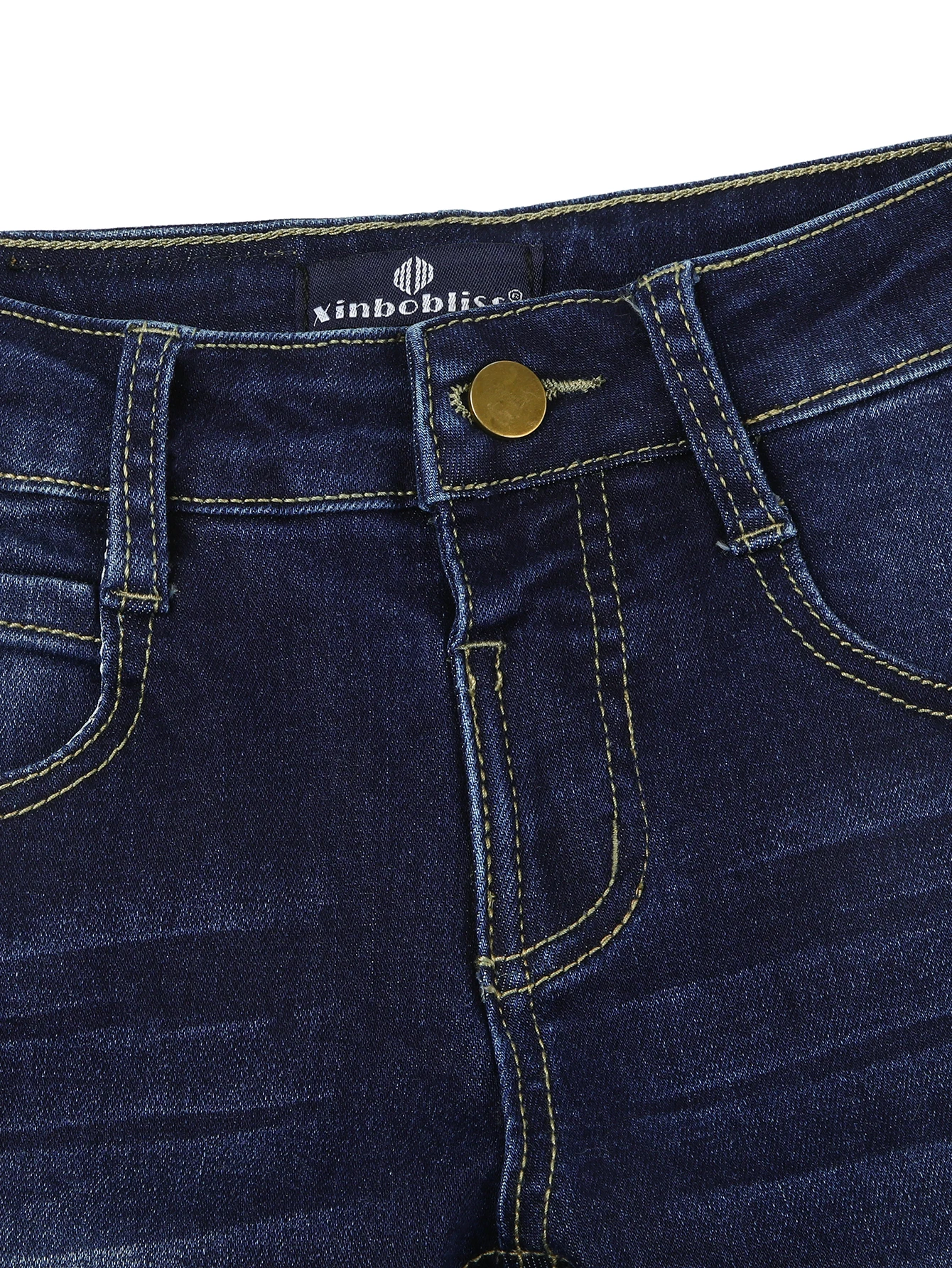 [Boys Denim Pants] Boys Casual Stretch Jeans Spring Autumn Youth Clothing Fashion Solid Trousers with Pocke - 4