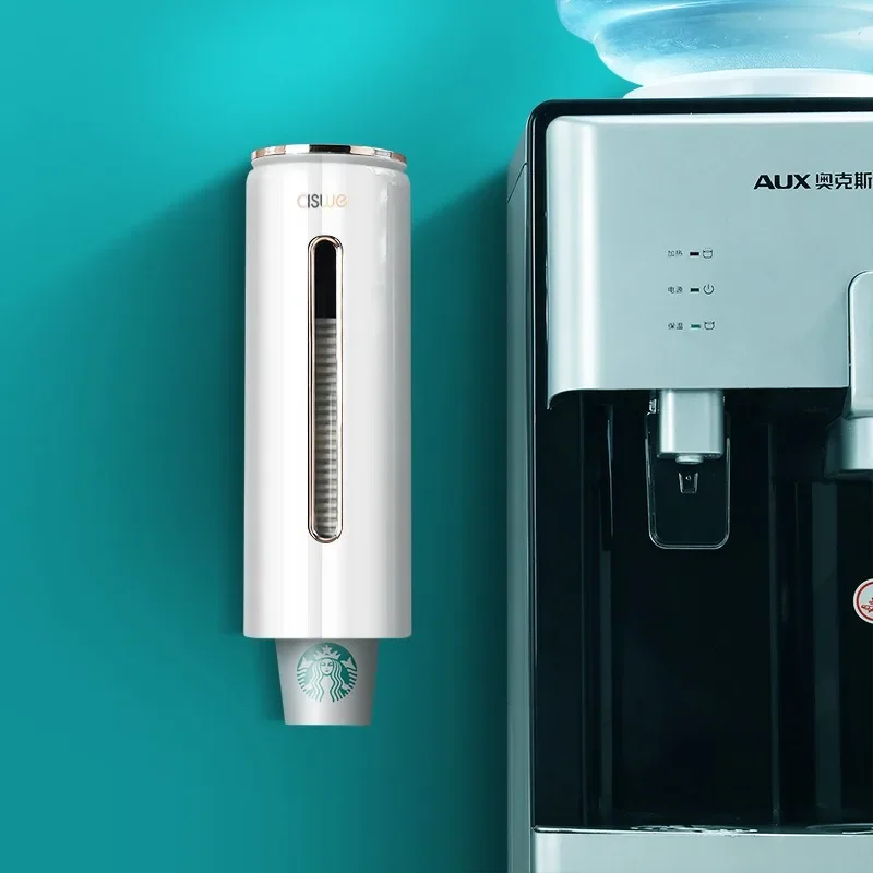 Dispenser Automatically Drop Cup Remover Wall Mounted Disposable Paper Cups Plastic Holder Container