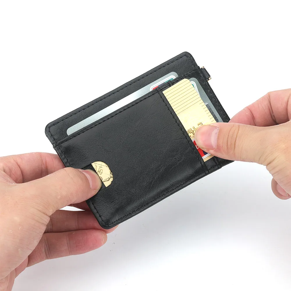 Neue Schlüssel anhänger Karte Brieftasche schlanke ID Bank Geldbörse Brieftasche Kreditkarten organisator tragbare kleine ultra dünne kurze Geldbörse – Detail 7