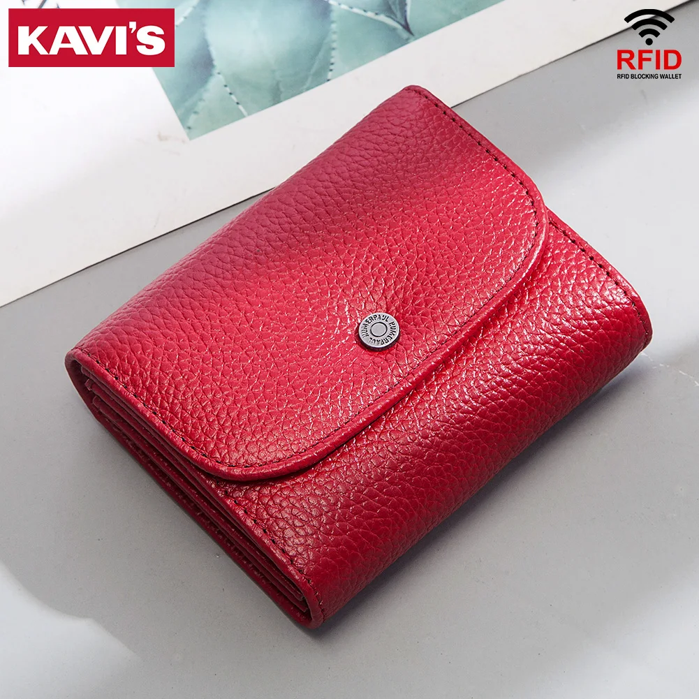 KAVIS Women's Mini Wallet Genuine Leather Daily Small Clutch Bag RFID  Blocking Credit Card Holder with Zipper Coin Pocket - AliExpress