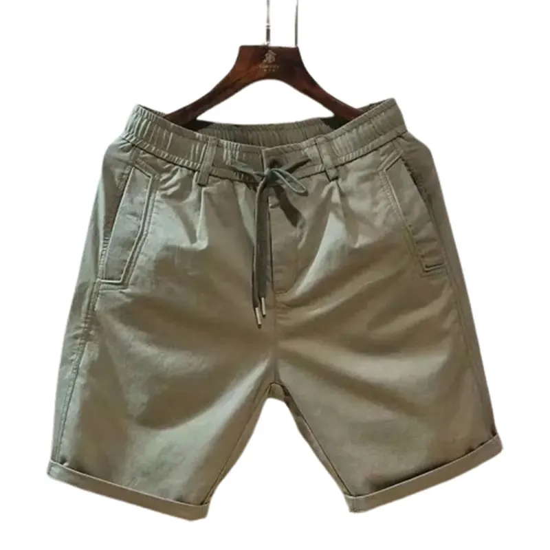 Elegant Fashion Harajuku Slim Fit Male Clothes Loose Casual All Match Sports Shorts Solid Cotton Pockets Straight Leg Shorts