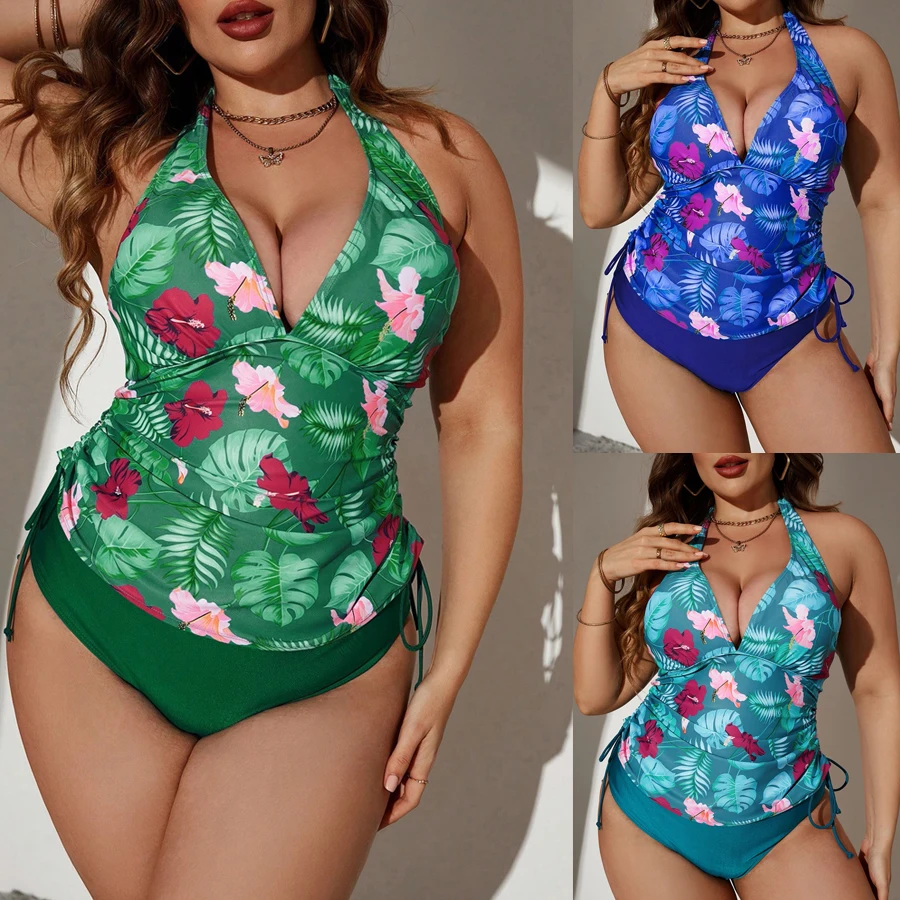 

Women Plus Size Sexy Beachwear Swim Tankini Monokini Swimwear Bathing Suit Two Pieces Swimsuits Womens Printed Beach Swimdress