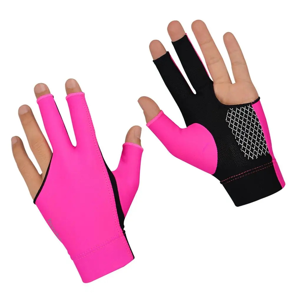 Three Finger Billiards Glove Wear Resistant Anti Slip Sports Cloth Snooker Glove Portable Size Billiard Comfortable