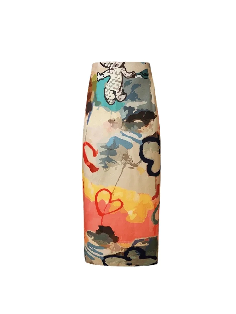 

Women's Graphic Print Skirt Harajuku Y2k 2000s Vintage Skirts 90s Aesthetic Streetwear Fashion Korean A-Line Skirt Cute Clothes