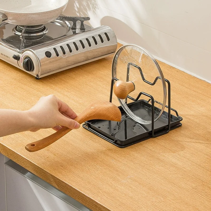 Kitchen Cabinet Organizers for Pots Pans Expandable Stainless Steel Pot Lid Storage Rack Cutting Board Drying Cookware Shelf 5