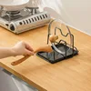 Kitchen Cabinet Organizers for Pots Pans Expandable Stainless Steel Pot Lid Storage Rack Cutting Board Drying Cookware Shelf 5