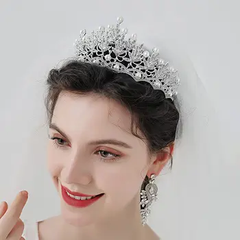 Juno crown for bride wedding hair accessories for women headband accesorios para el cabello mujer accessoire cheveux femme gift 4