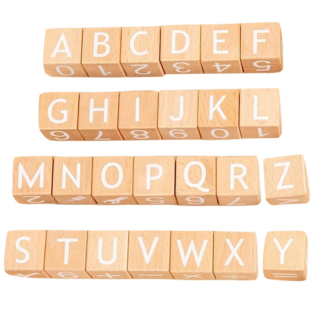 

26 Pcs Alphabet Blocks Rounded Corner Toys Children Playing Household Plaything Large Wood Kids Learning Wooden English Letters