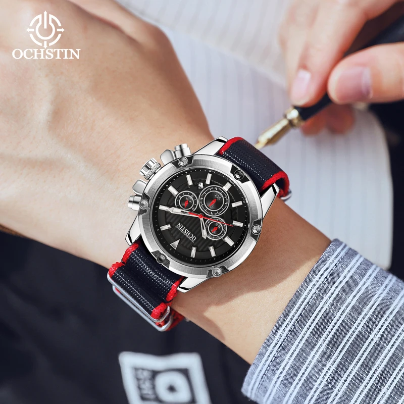 Ochstin 2024 New Leisure Fashion Original Multi functional Machine Movement Waterproof Watch Men's Quartz Watch