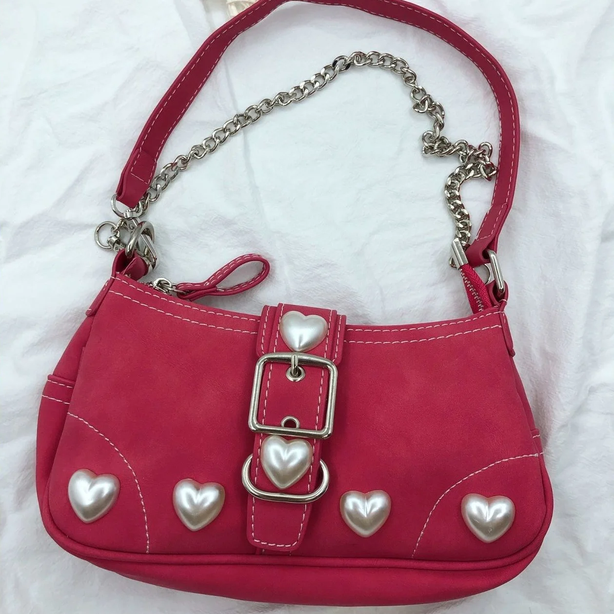 Xiuya Sweet Cute Heart Bag For Women Japanese Preppy Style JK Lolita Shoulder Bag Kawaii Female Candy Color Handbags Pouch 2022