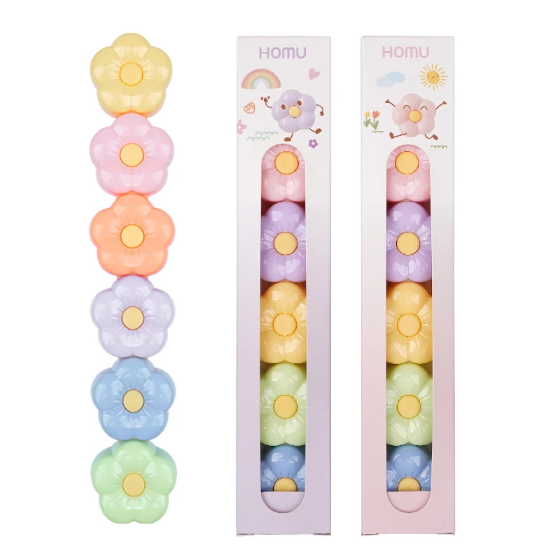Highlighter Pen 1 Pieces 5 Color Cute Flower Candy Color highlighter pen,highlighter marker