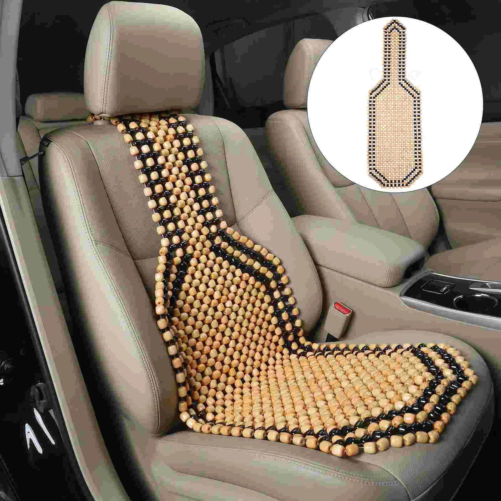 1Pc Beaded Seat Cushion Cool Wood Bead Seat Pad Summer Seat Cushion for