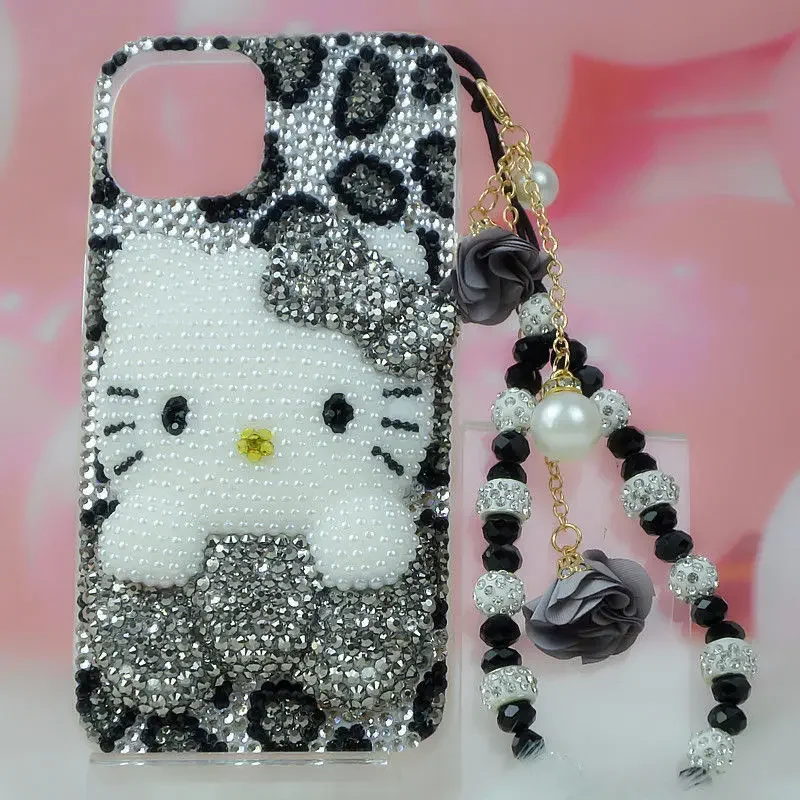 thumbnail image 1 of Funda protectora con diamantes de imitación para iPhone 14, 13 Pro Max, Xs, 8 plus, 7 dibujos animados, Hello Kitty 11, 15, 12, mujer, 1 of 4