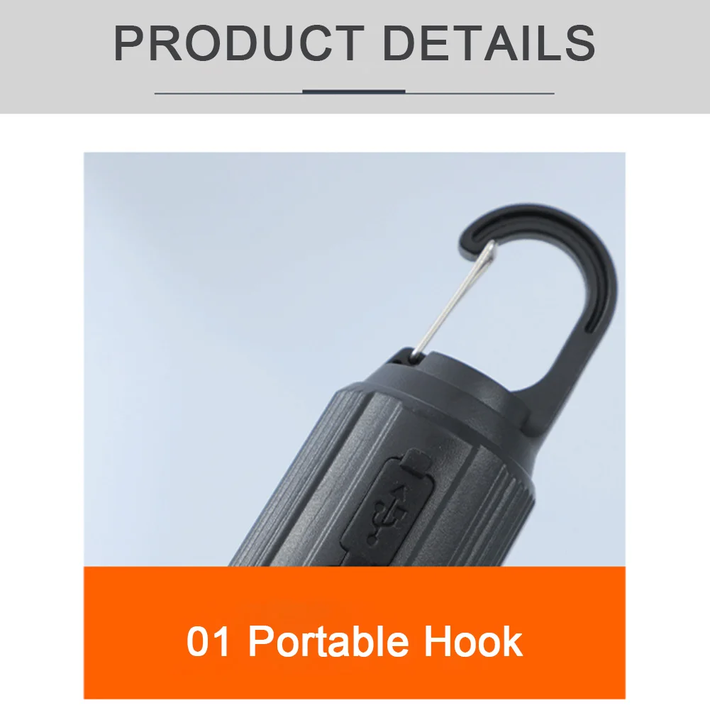 Retro Light Bulb Waterproof 3 Modes Camping Tent Night Light with Hook 400mAh Lighting Decor Lantern for Garden Party Decoration