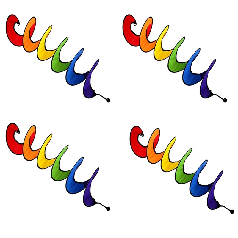 

4X Spiral Wind Spinner For Yard Garden Camping, Colorful Hanging Spiral Spinner Decoration For Outdoor Camping(Rainbow)