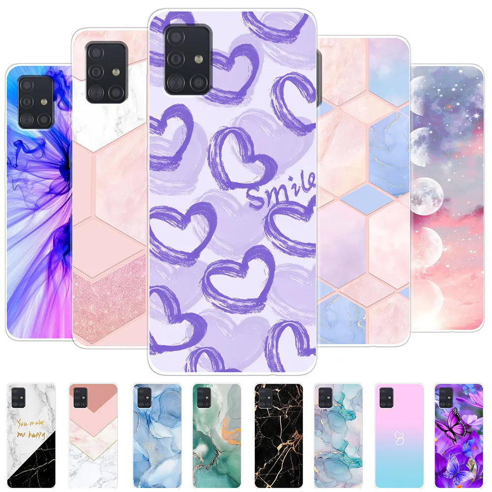 Per Samsung Galaxy A51 Custodia Nebula Lovely Clear Cover Case Per Samsung A51 5G Paraurti Posteriore Per Samsung A51 4G Cute Silicone Shell