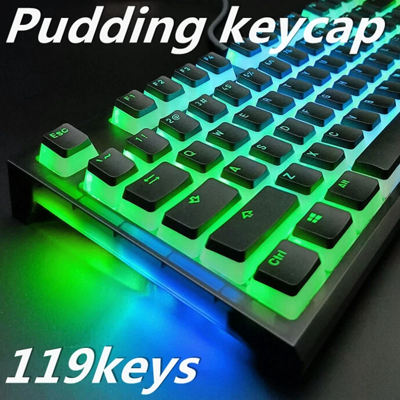 MechanicalKeyboardKeycapOEMPBTKeyCapSet119KeysErgonomicCute