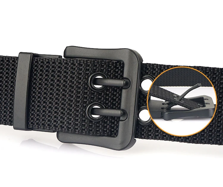 MEDYLA Mode Klassische Leinwand Gürtel Männer Metall Doppel Pin Schnalle Casual Strap Gürtel für Männer Hohe Qualität Strap MN3008 – Detail 4